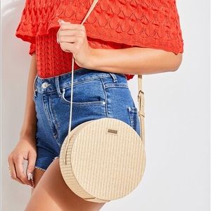 NWT Guess Alana Round Wicker Bag